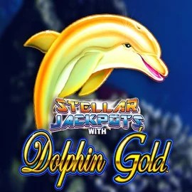 Dolphin Gold with Stellar Jackpots online game logo by Lightning Box Game on realmoneycasinonz.it.com